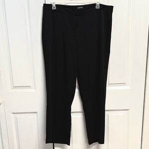 Courtenay Black & Blue Ribbed Straight-Leg Trousers Pants Plus Size 20W